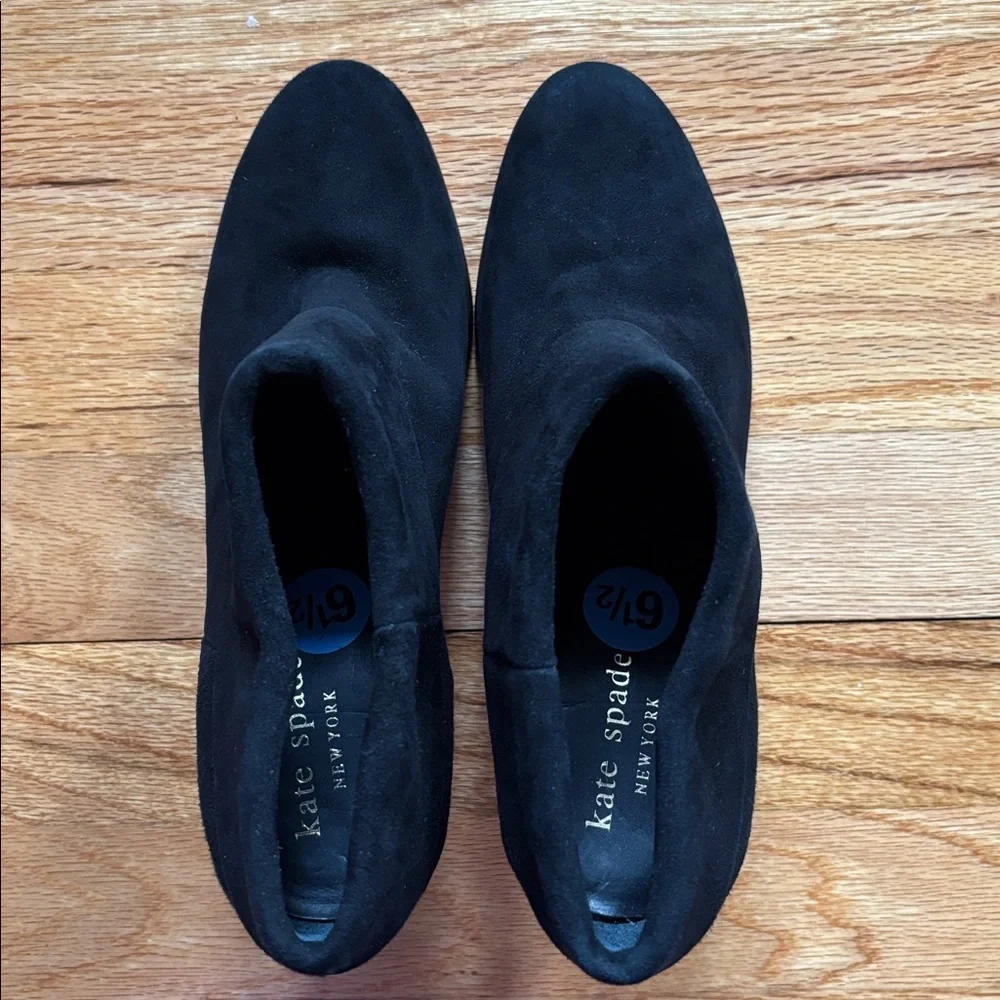 Kate Spade Black Suede Ankle Booties Women’s Size 6.5 - Picture 4 of 7